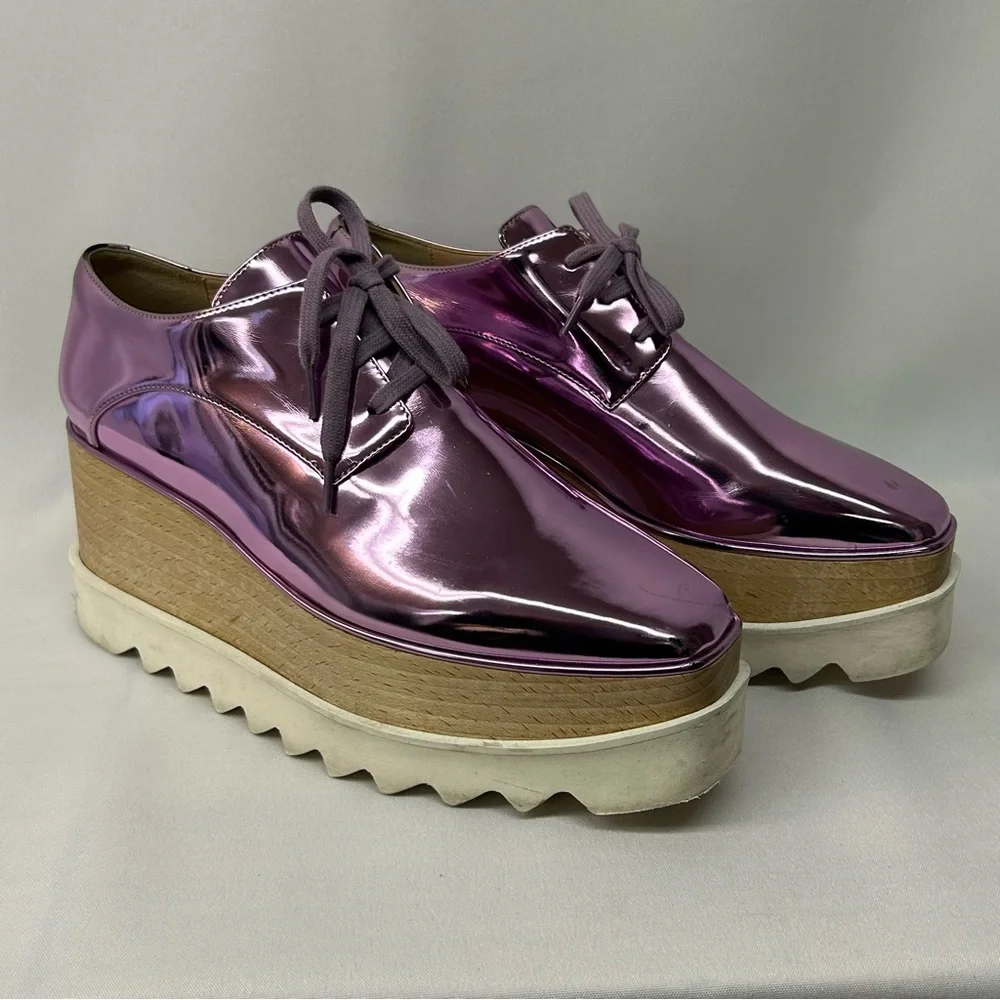 Stella McCartney Elyse Metallic Pink Platform Size 8 / 38 - Picture 10 of 15